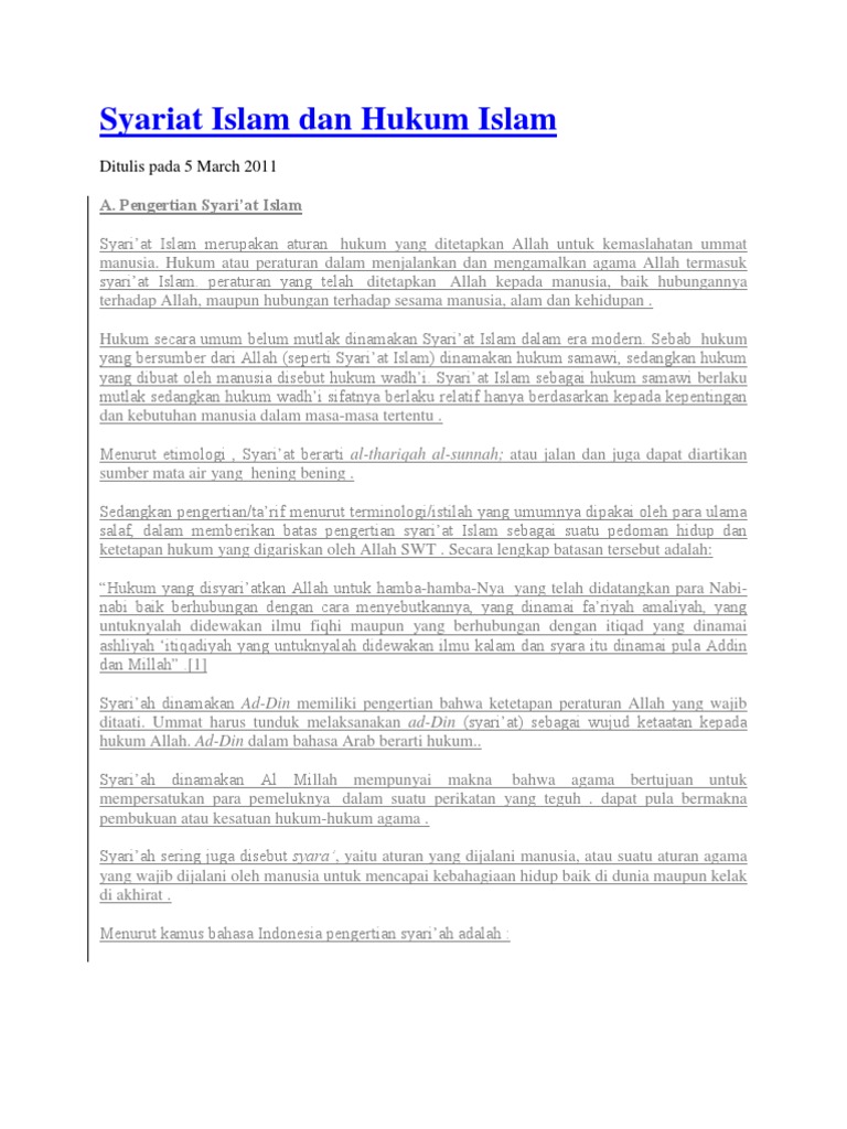 Hukum dan Tujuan Syariat Islam | PDF