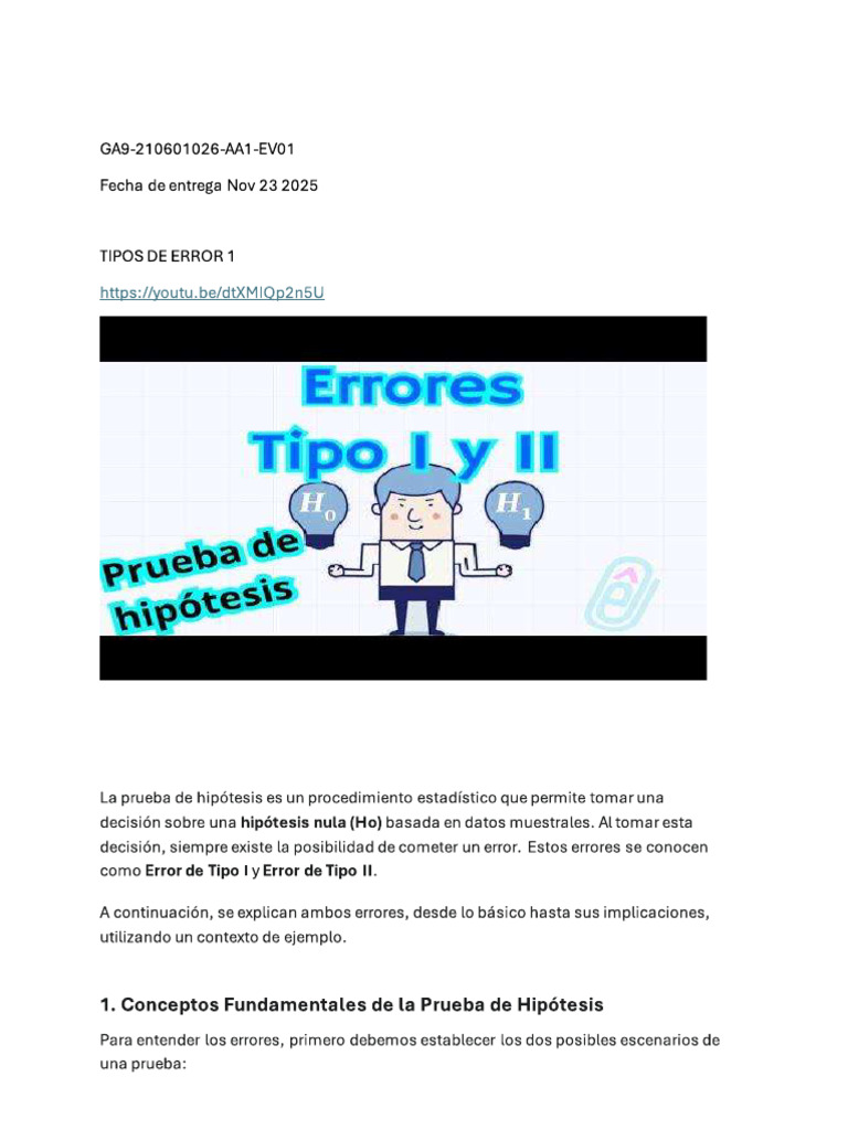 GA9-210601026-AA1-EV01 Errores Tipo I y II | PDF