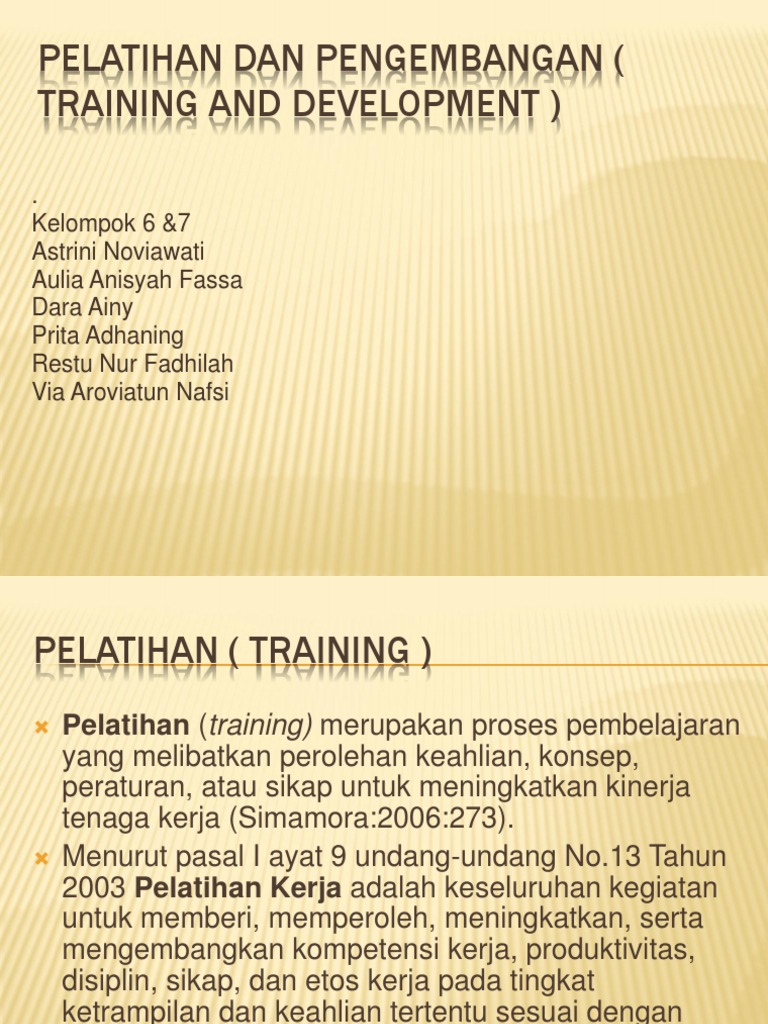 Pelatihan Dan Pengembangan (Training and Development) | PDF | Karier ...