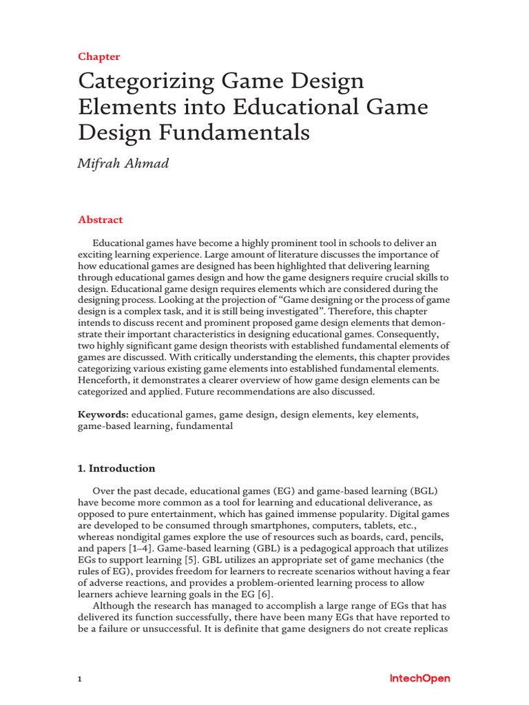 Educational Game Design Elements Explained | PDF | Learning | Experience