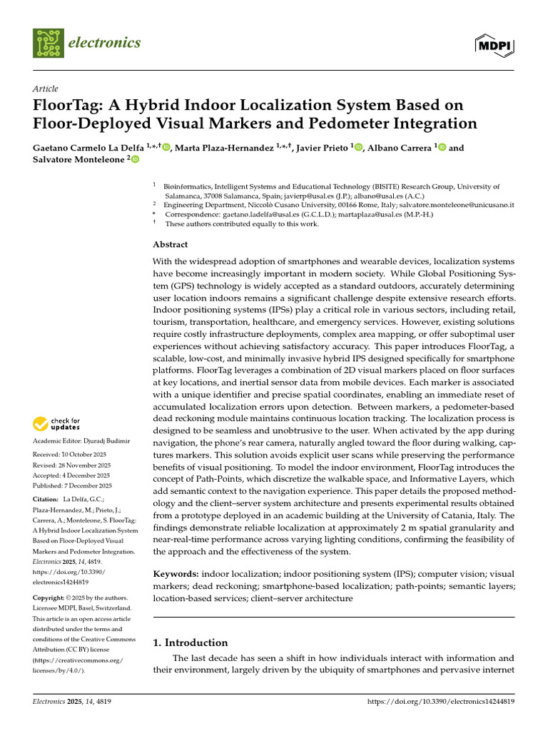 FloorTag: Hybrid Indoor Localization System | PDF | Computing