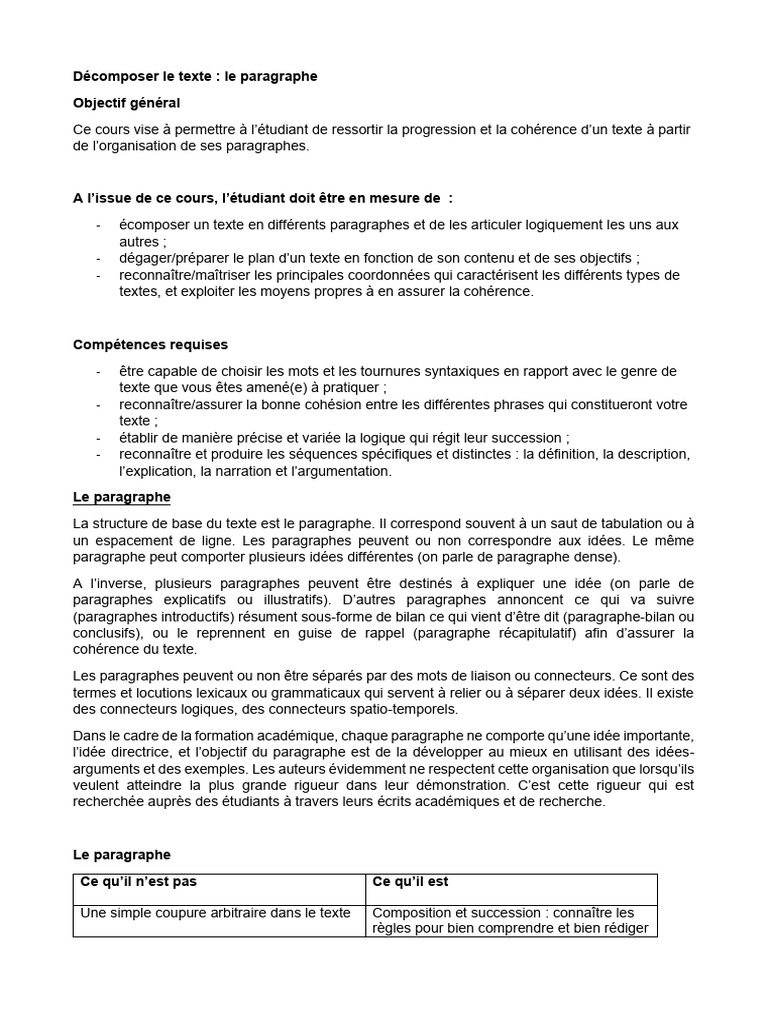 Comprendre la structure des paragraphes | PDF | Pharaon | Discours ...