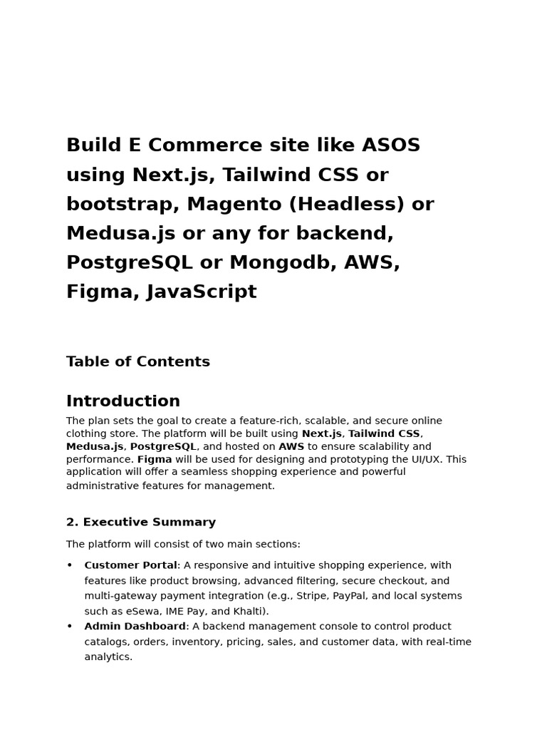 E-Commerce Site Development Proposal | PDF | Computer Security | Security