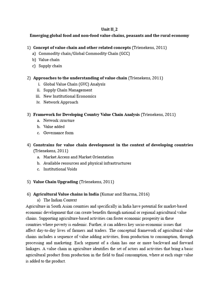 Global Agricultural Value Chains in India | PDF