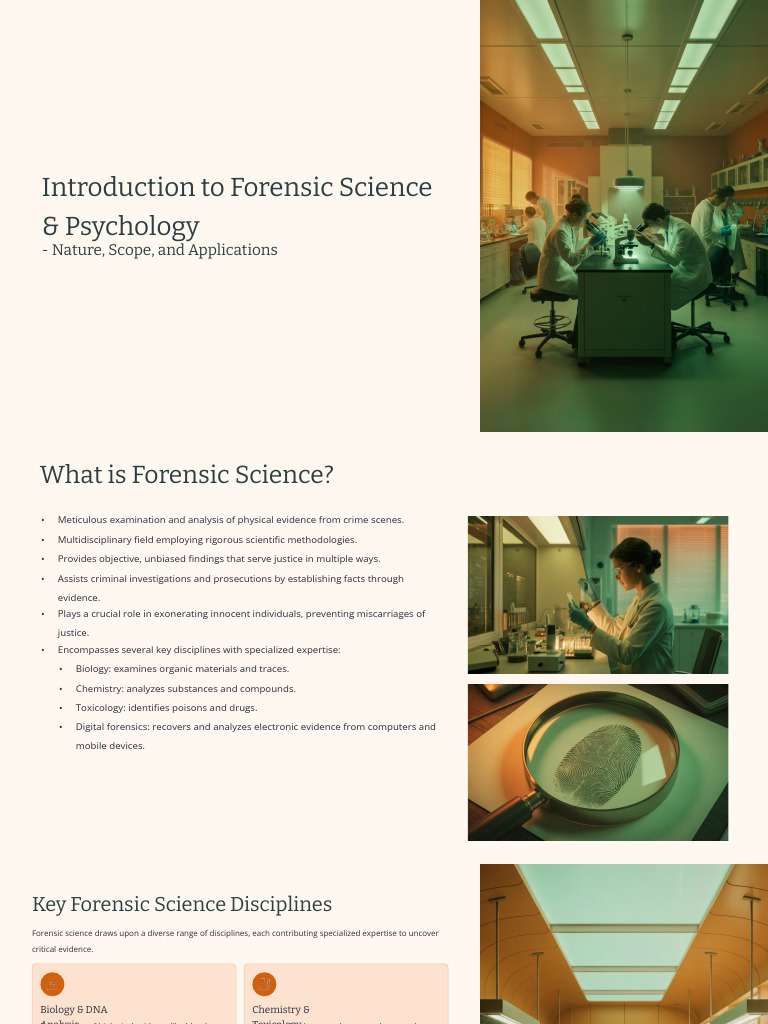 Forensic Science and Psychology Overview | PDF | Forensic Science ...