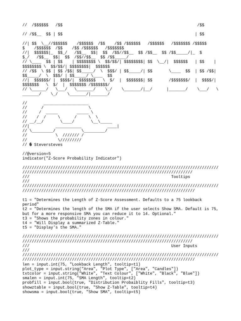 Z-Score Probability Indicator Tool | PDF | Color | Light