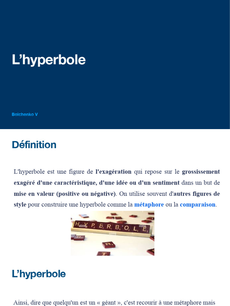 Comprendre l'hyperbole en littérature | PDF