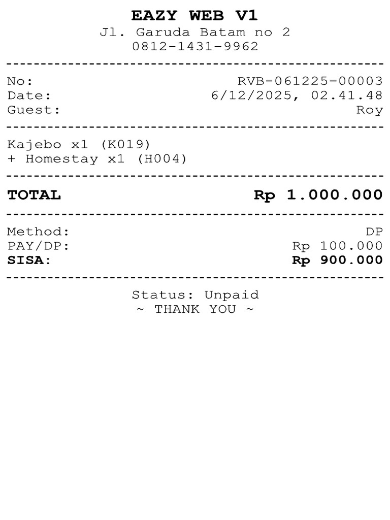 Struk Pembayaran | PDF