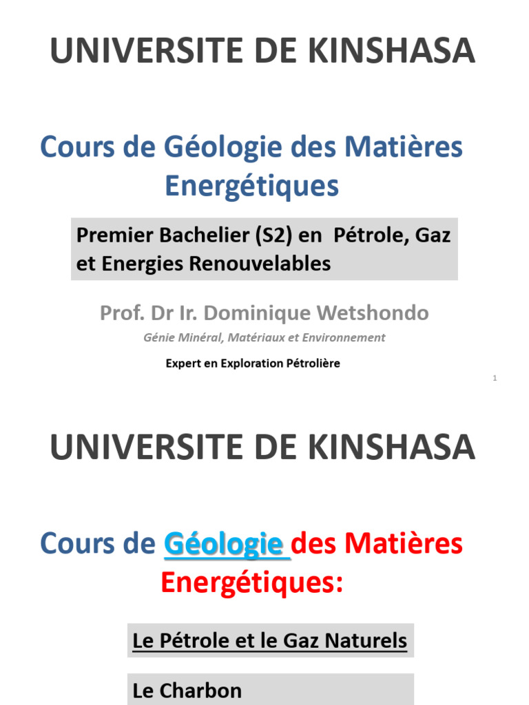 Géologie des Matières Énergétiques | PDF | Crevasse | Bassin sédimentaire