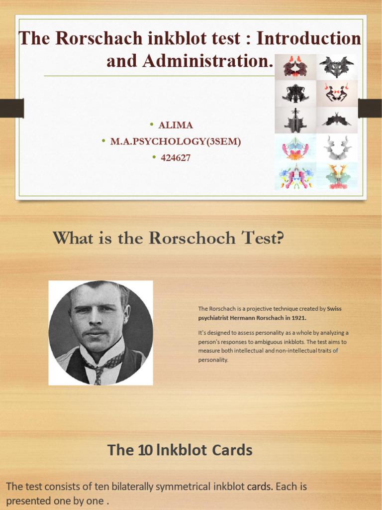 Rorschach Test: Administration Guide | PDF | Cognitive Psychology ...