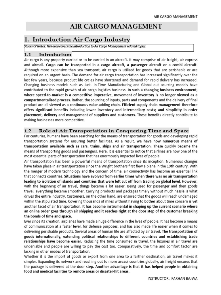 Understanding Air Cargo Management | PDF | Cargo | Transport