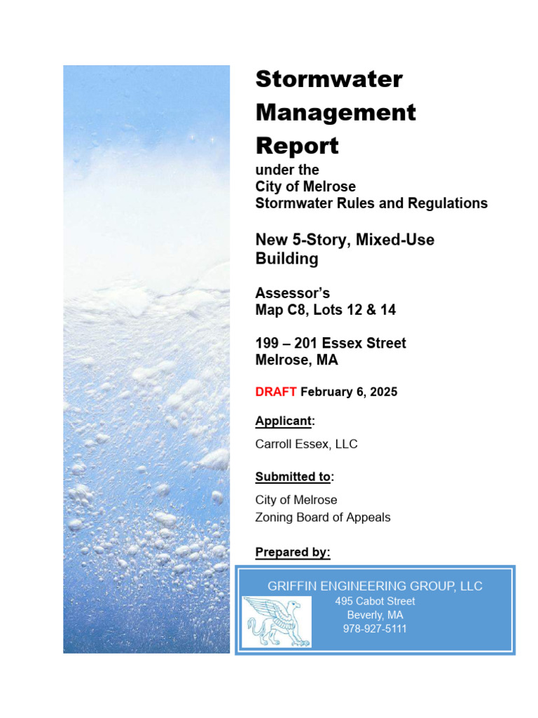 Melrose Stormwater Management Report | PDF | Stormwater | Surface Runoff