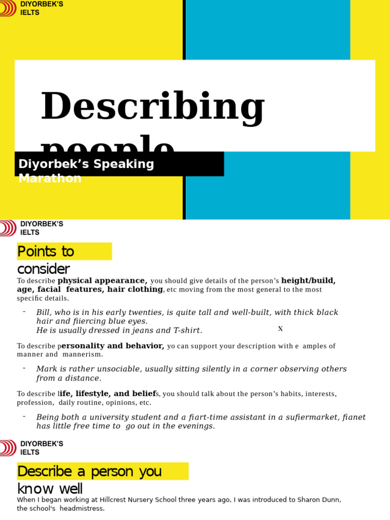 Describing People: Appearance & Traits | PDF | Adjective