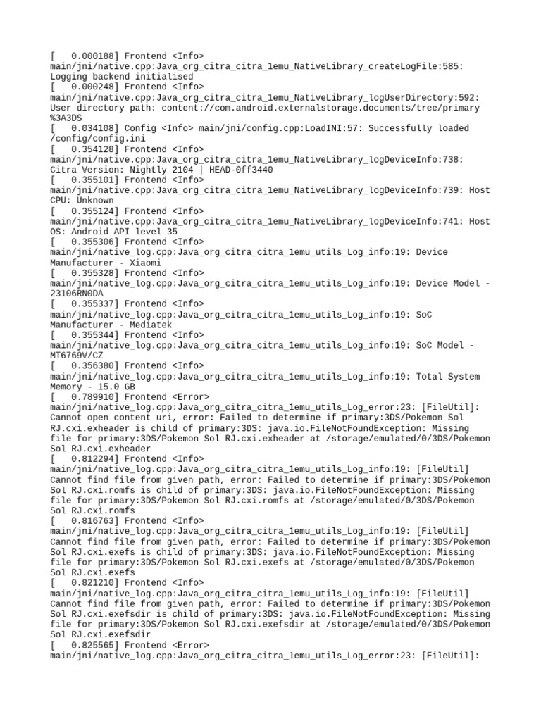 Citra Emulator Log Analysis on Android | PDF | System Software ...