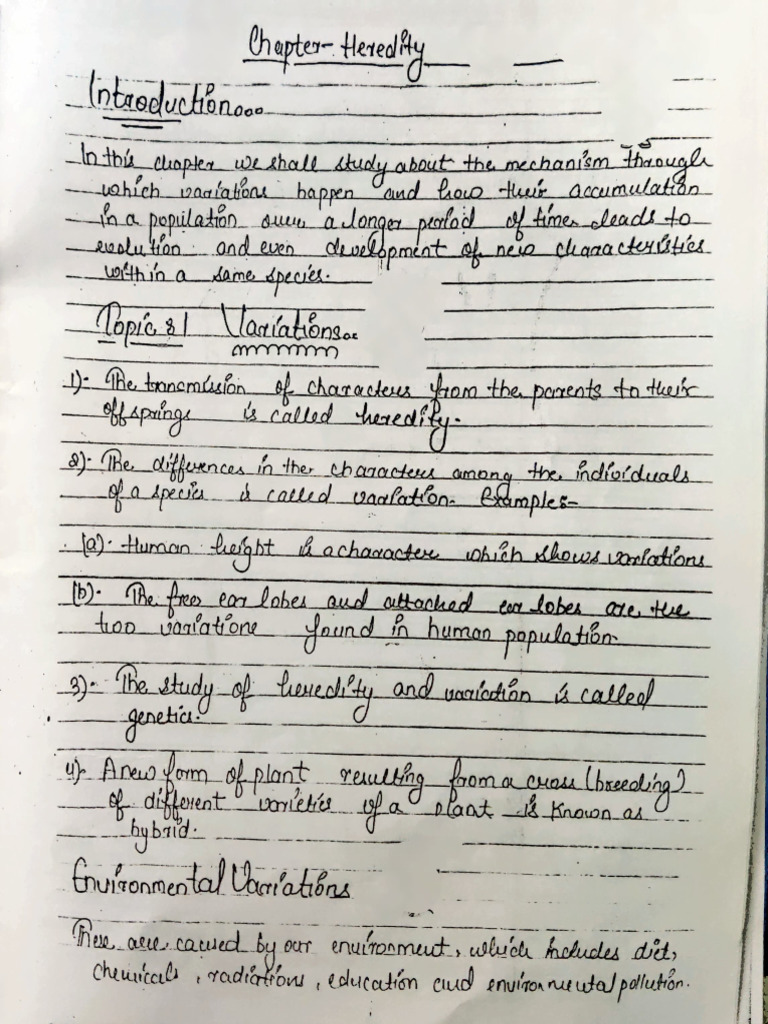 CH Heredity Notes | PDF