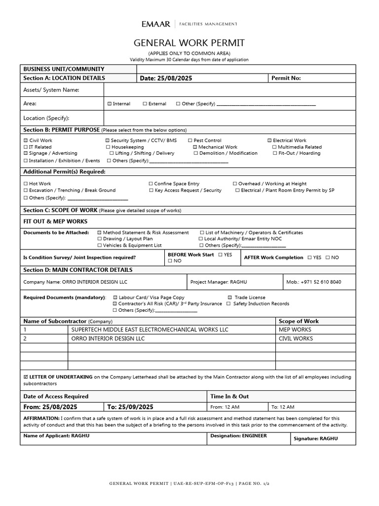 UAE General Work Permit Application | PDF | Regulatory Compliance