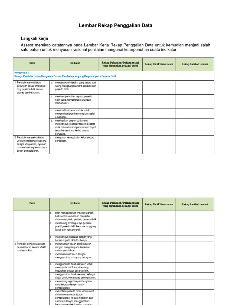 6.Lembar Rekap Penggalian Data | PDF