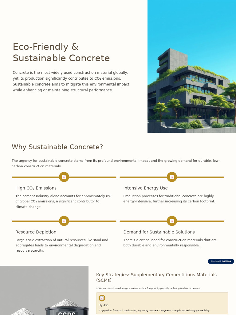 Sustainable Concrete Solutions Guide | PDF | Concrete | Cement