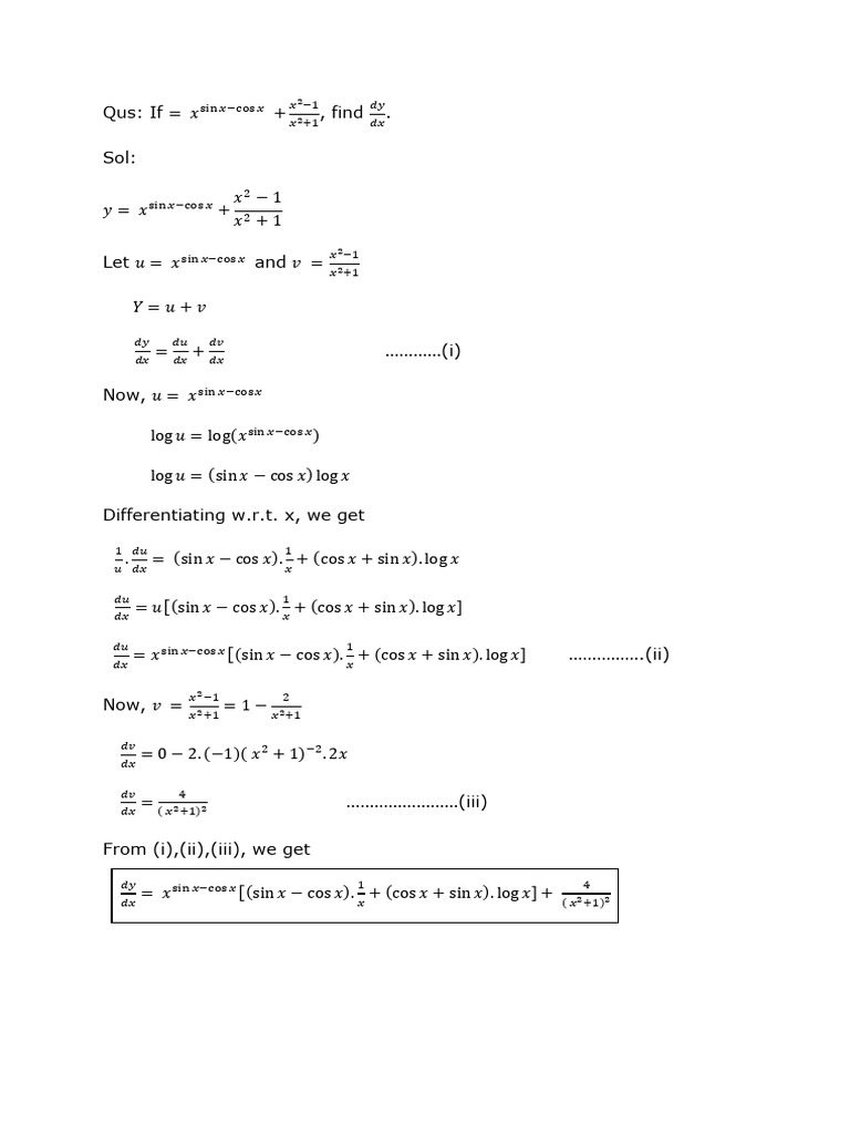 Qus: If, Find - Sol:: Sin Cos 1 +1 | PDF