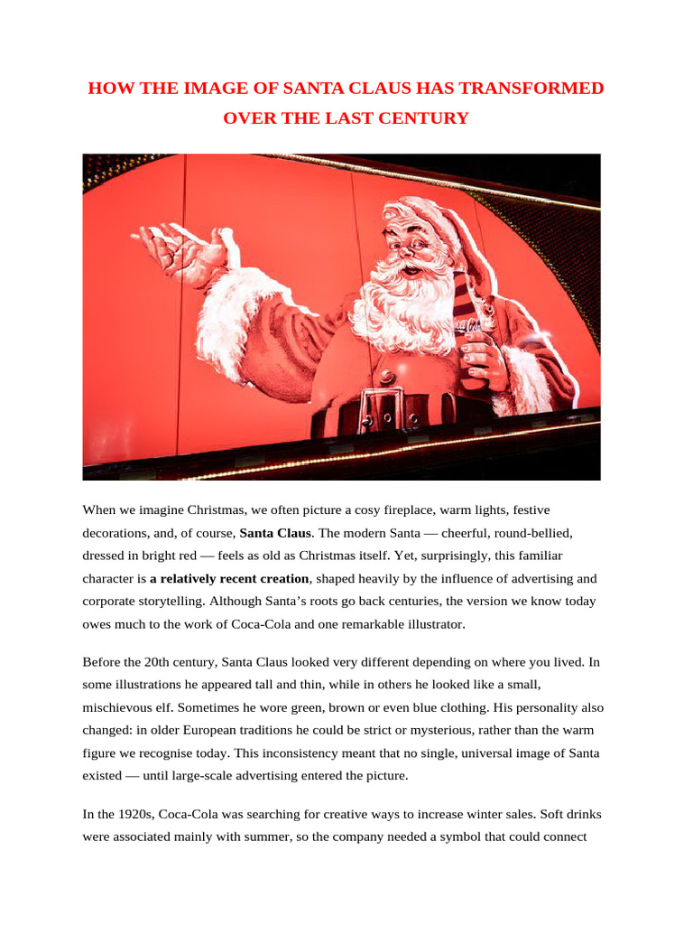 Evolution of Santa Claus Image | PDF | Santa Claus | Rudolph The Red ...