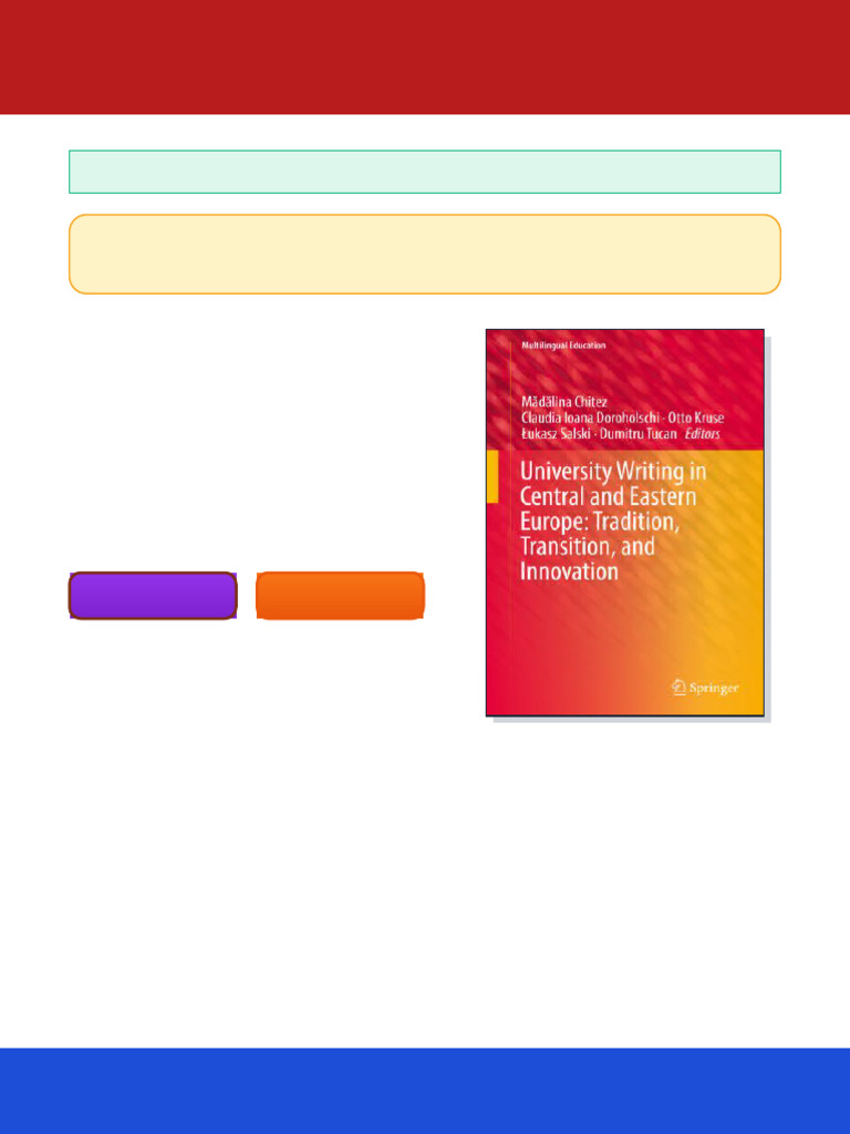 University Writing in Central and Eastern Europe Tradition Transition ...