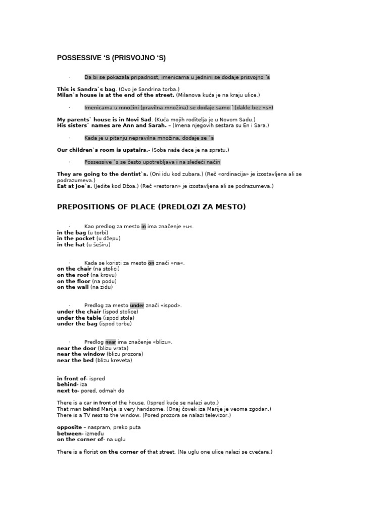 Possessive | PDF