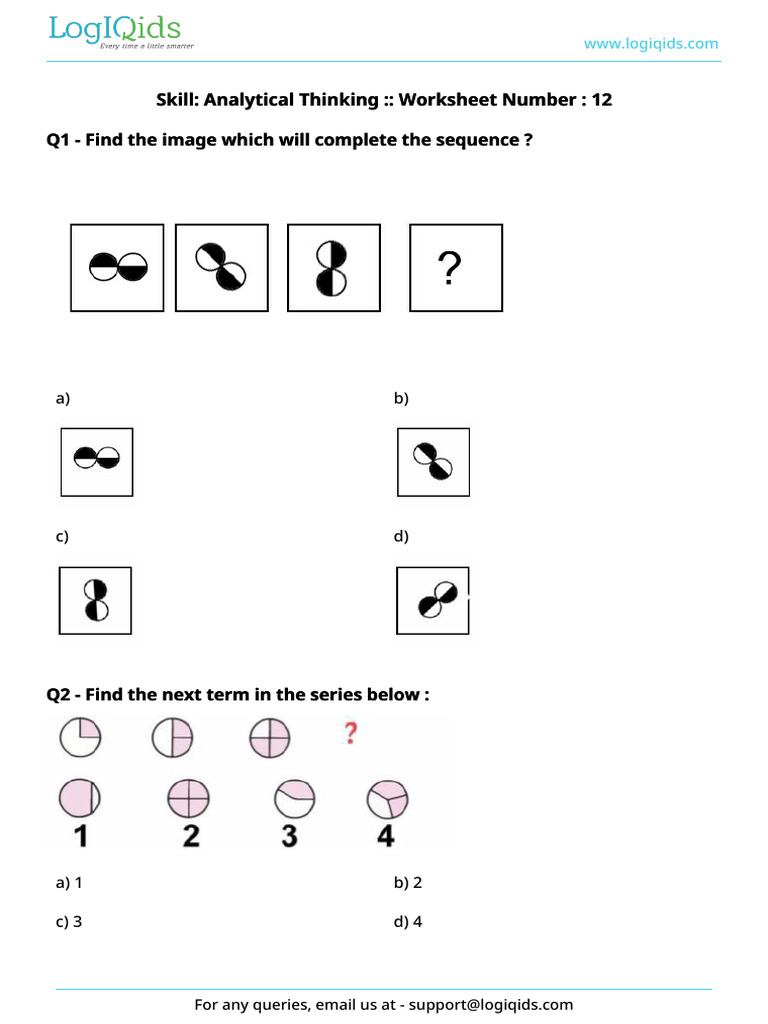 Analytical Thinking Worksheet 12 | PDF