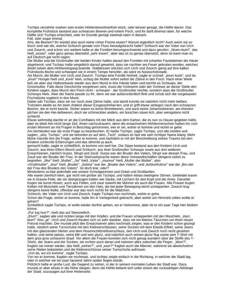 Tschipo in Der Steinzeit Text | PDF