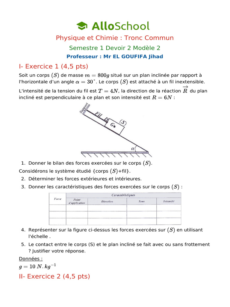 Exercice de Physique-Chimie Tronc Commun | PDF | Huile essentielle ...