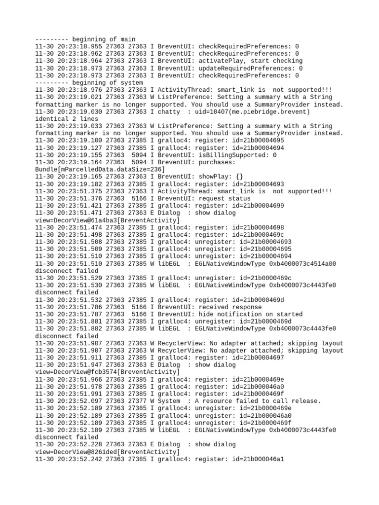 BreventUI Log Analysis and Errors | PDF | Operating System Families ...