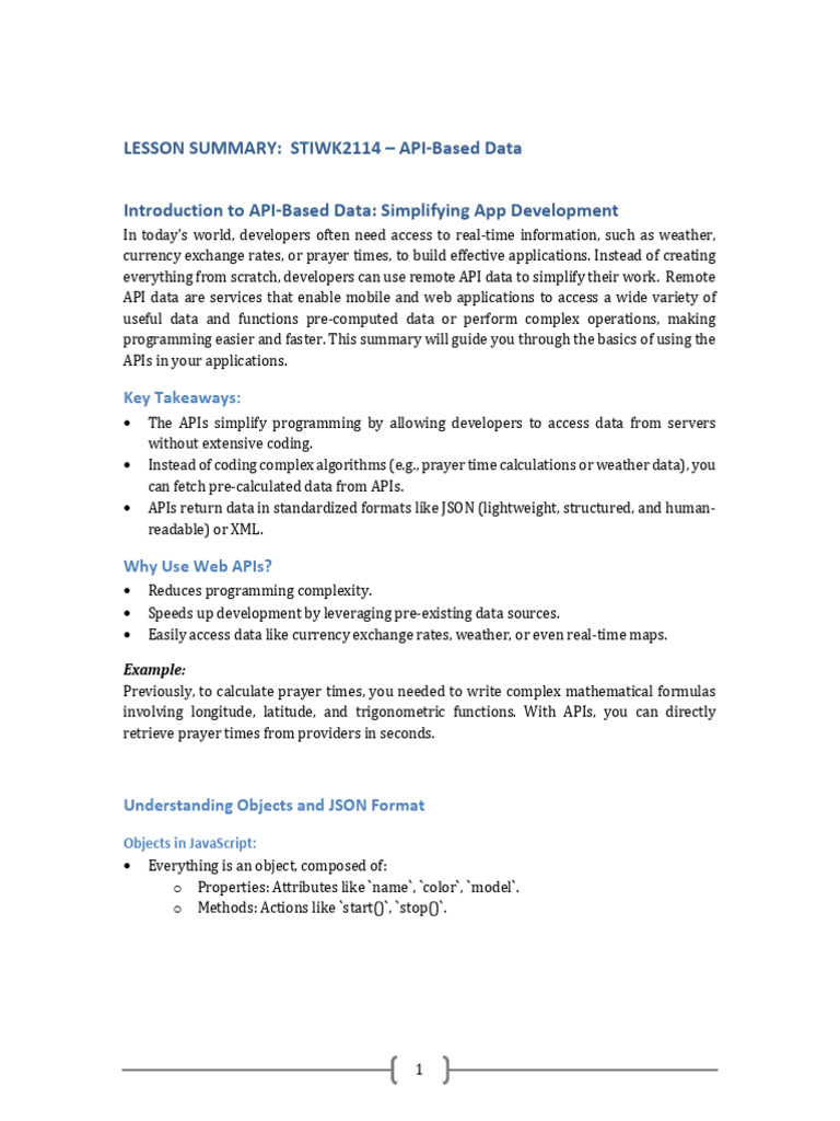 API-Based Data for App Development | PDF | Json | Computer Programming