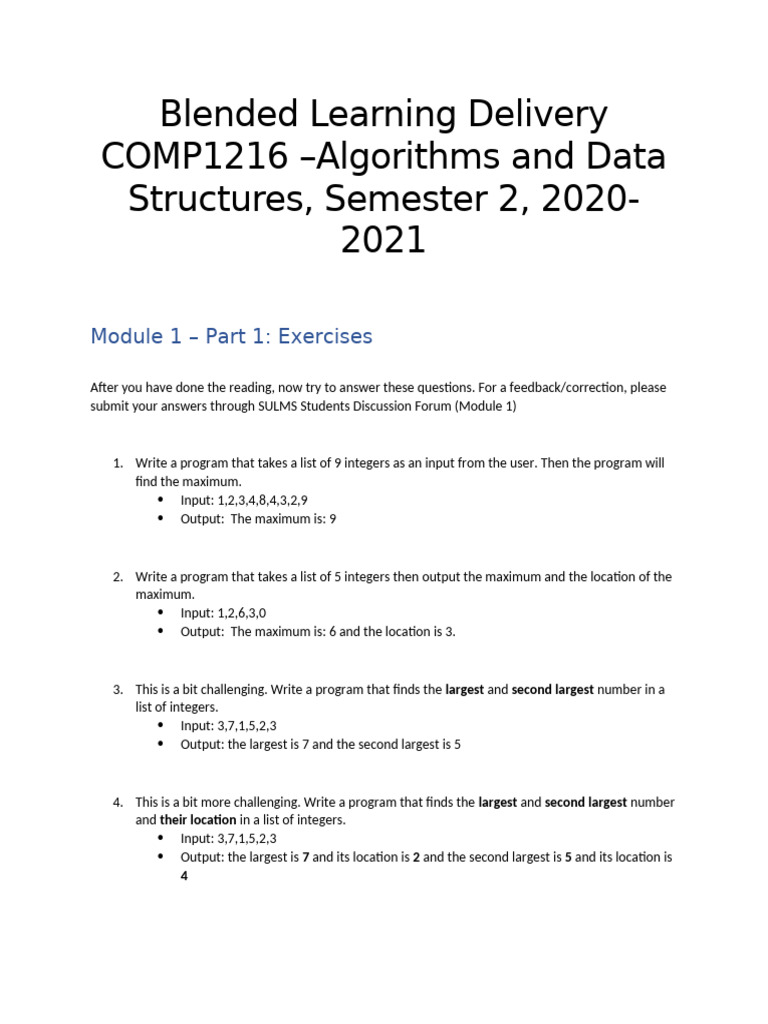 Blended Learning: Programming Exercises | PDF