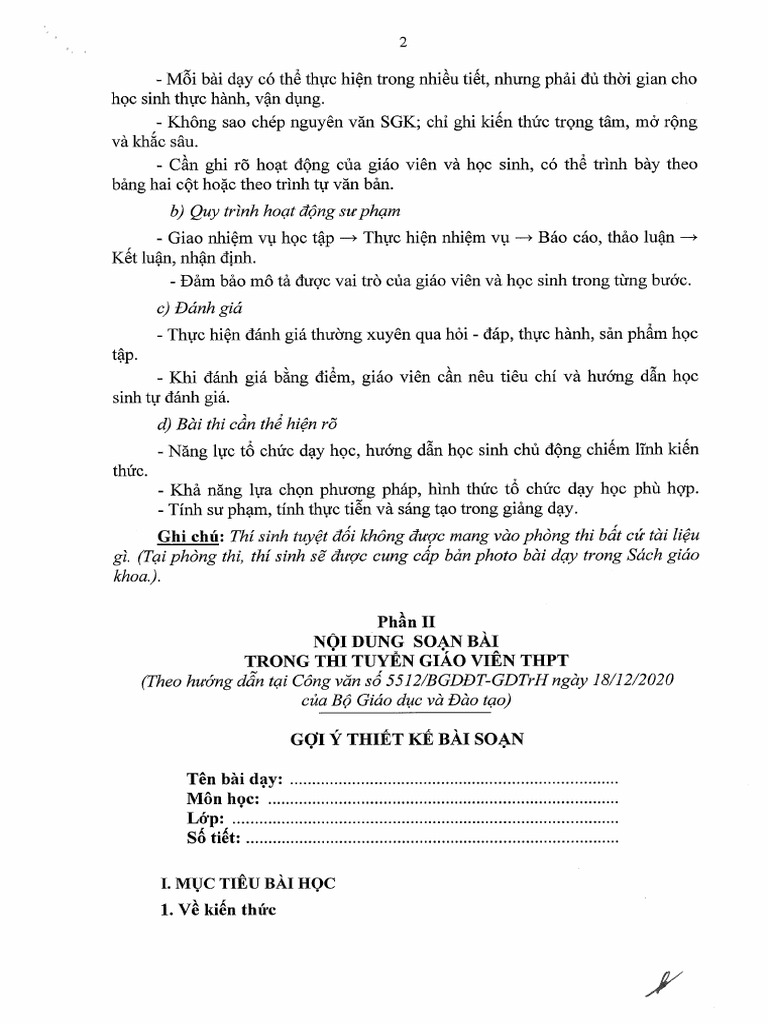 Kế Hoạch Bài Dạy | PDF