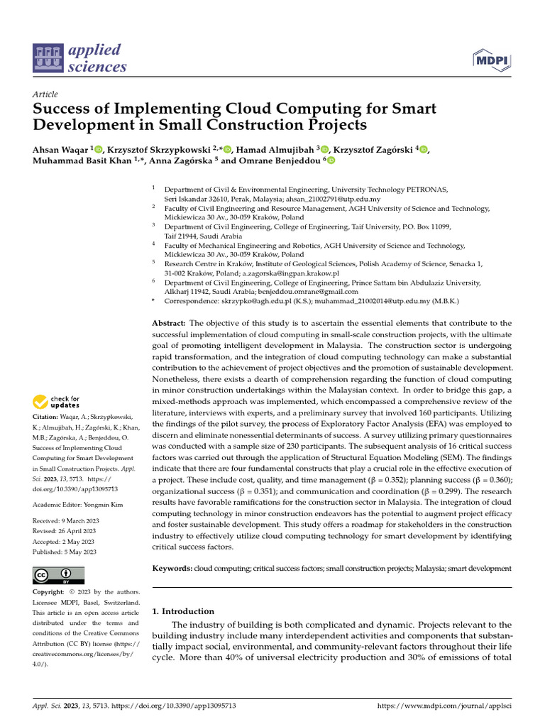 Cloud Computing in Small Construction Projects | PDF | Cloud Computing ...