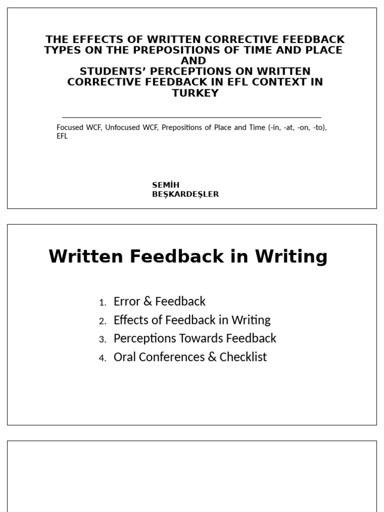 Feedback in Writing | PDF | Second Language | Cognition