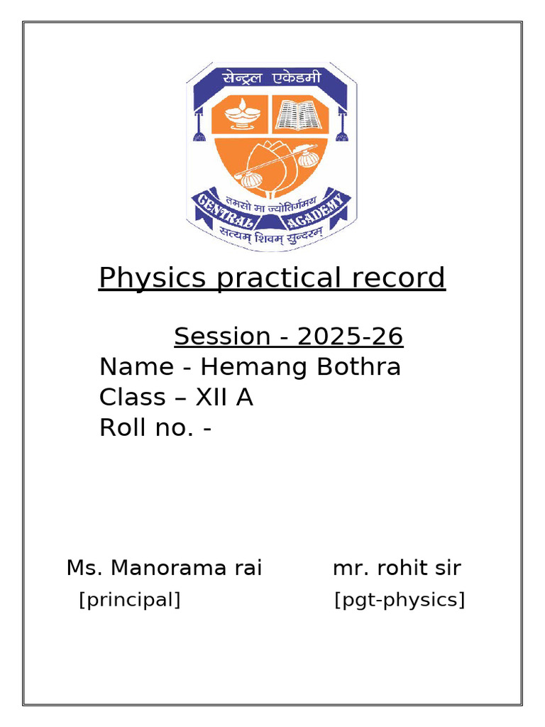 Physics Practical Record | PDF