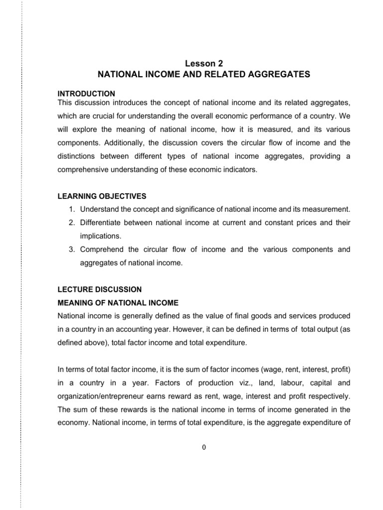 National Income and Economic Aggregates | PDF | Measures Of National ...
