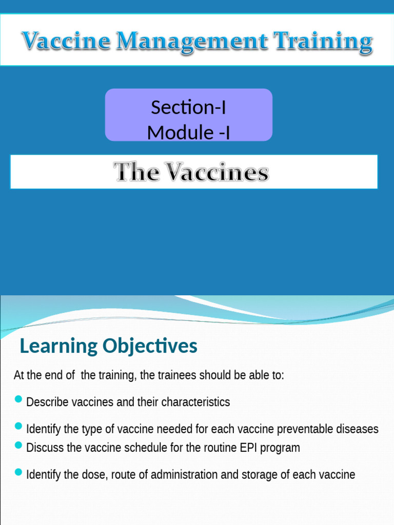 Vaccine Training Module Overview | PDF | Vaccines | Drugs