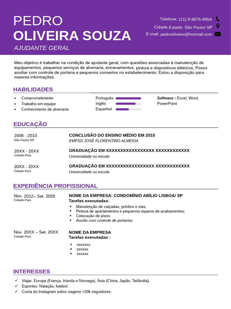 Modelo 196 - Ajudante Tons de Lilás | PDF