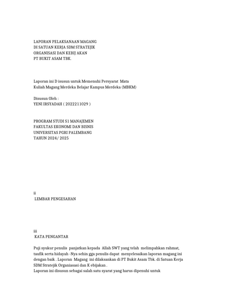 Laporan Magang Convert Word | PDF