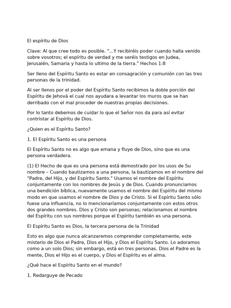 El Poder Transformador del Espíritu Santo | PDF | espíritu Santo ...