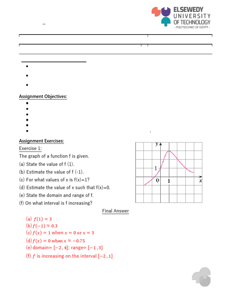Assignment 2 Final Answers [Applied Math I] | PDF | Function ...