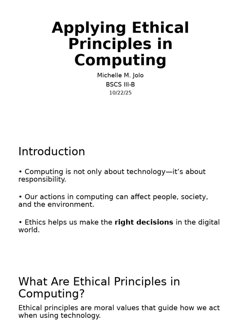 Ethical Principles in Computing Explained | PDF | Computing ...