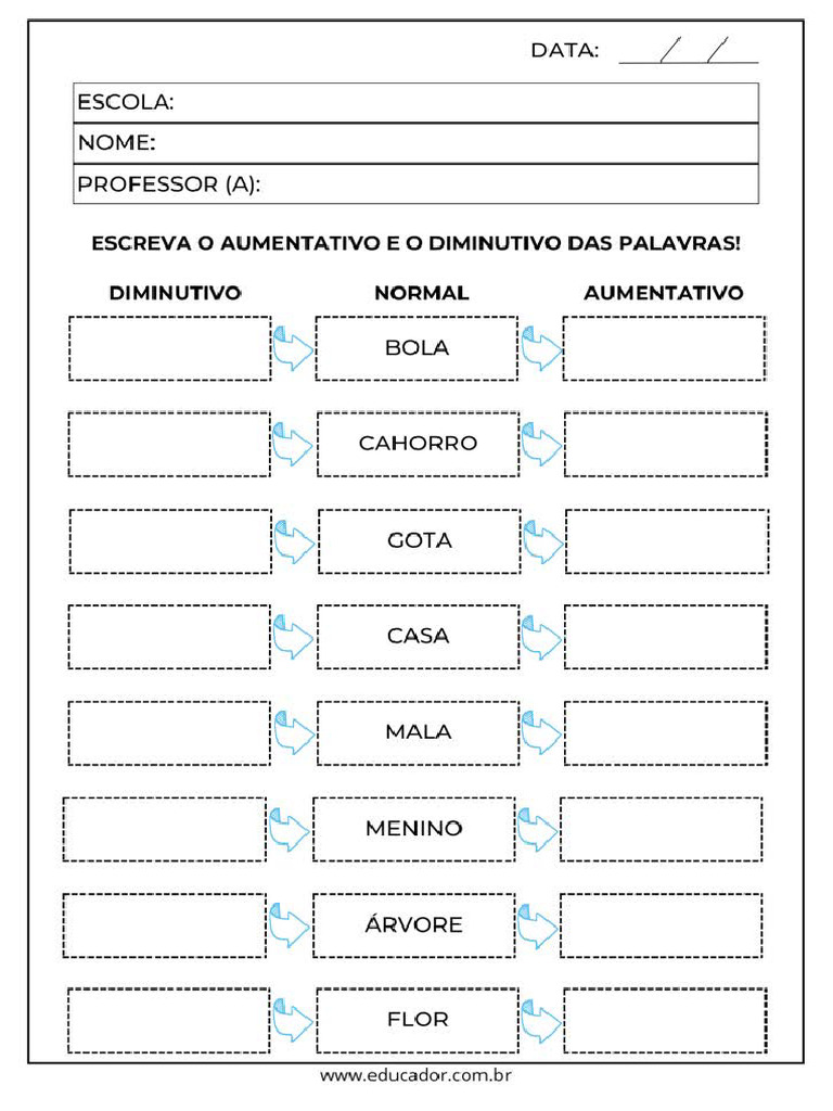 Aumentativo e Diminutivo 1 | PDF