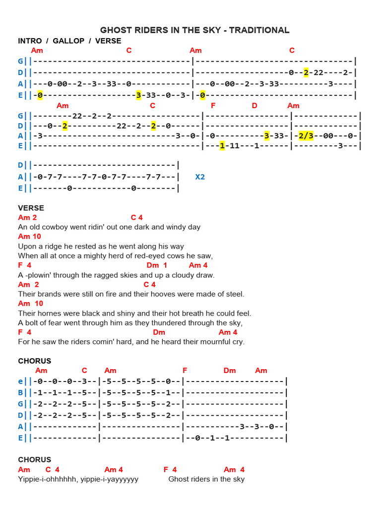 Ghost Riders in the Sky Lyrics | PDF | Horses