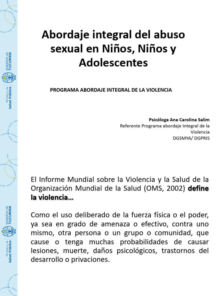 Abordaje Integral de la Violencia Sexual Infantil | PDF | Abuso ...