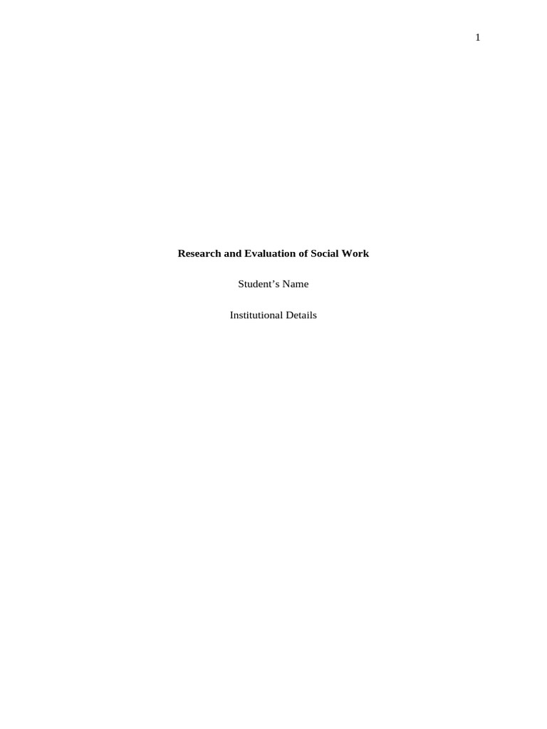 Research and Evaluation of Social Work | PDF | Evaluation | Liberal ...