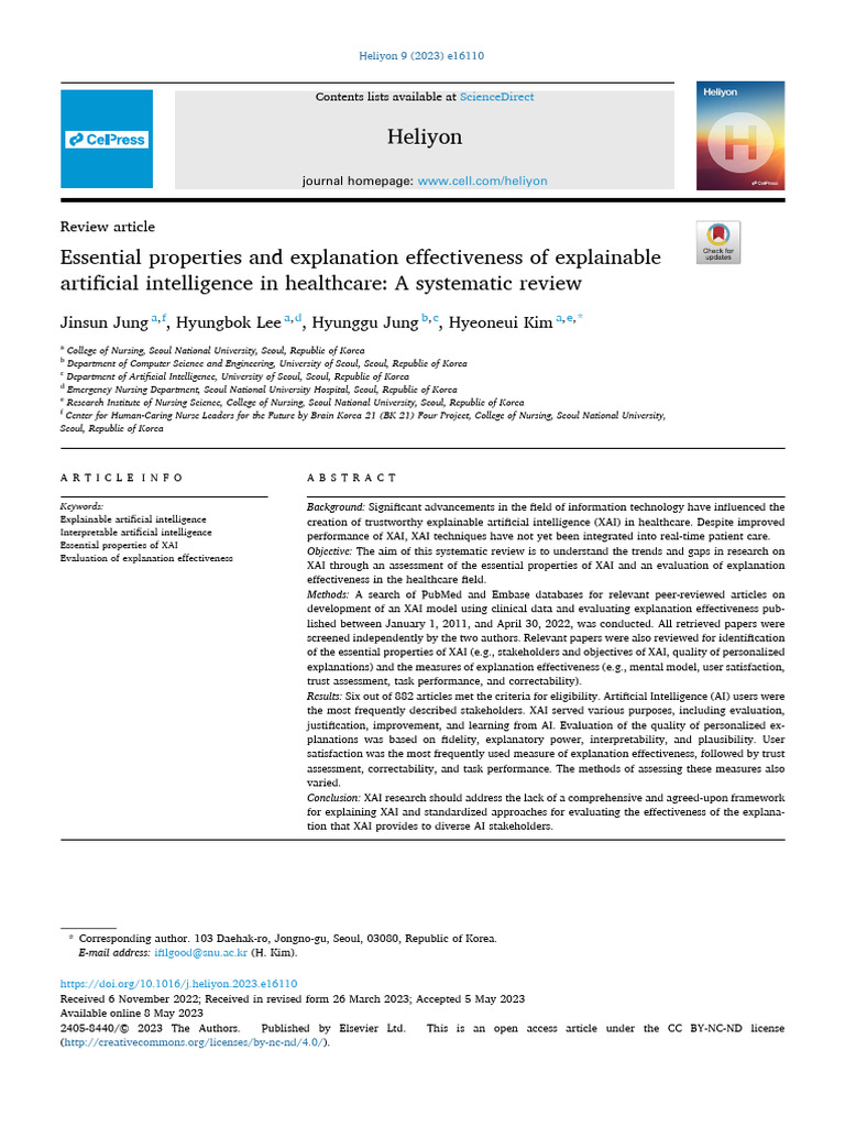 Explainable AI in Healthcare: A Review | PDF | Artificial Intelligence ...