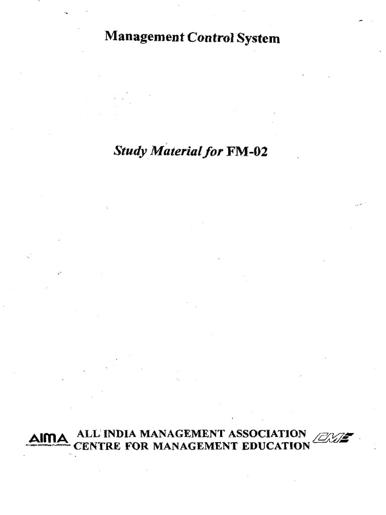 Management Control System Syllabus_compressed-1-50 | PDF