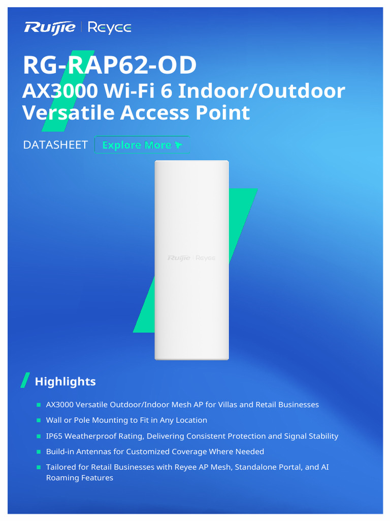 AX3000 Wi-Fi 6 Indoor/Outdoor AP | PDF | Ieee 802.11 | Wi Fi